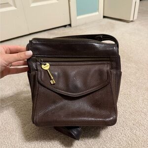 Brown Leather fossil Bag
